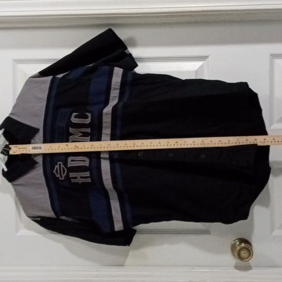 Harley-Davidson Black Short Sleeve Button Down Shop Shirt  Men’s Large - Picture 6 of 6